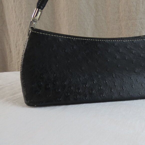 Unbranded Faux Ostrich Leather Purse Shoulder Bag Hand Bag Black 11 x 5 - Picture 4 of 8